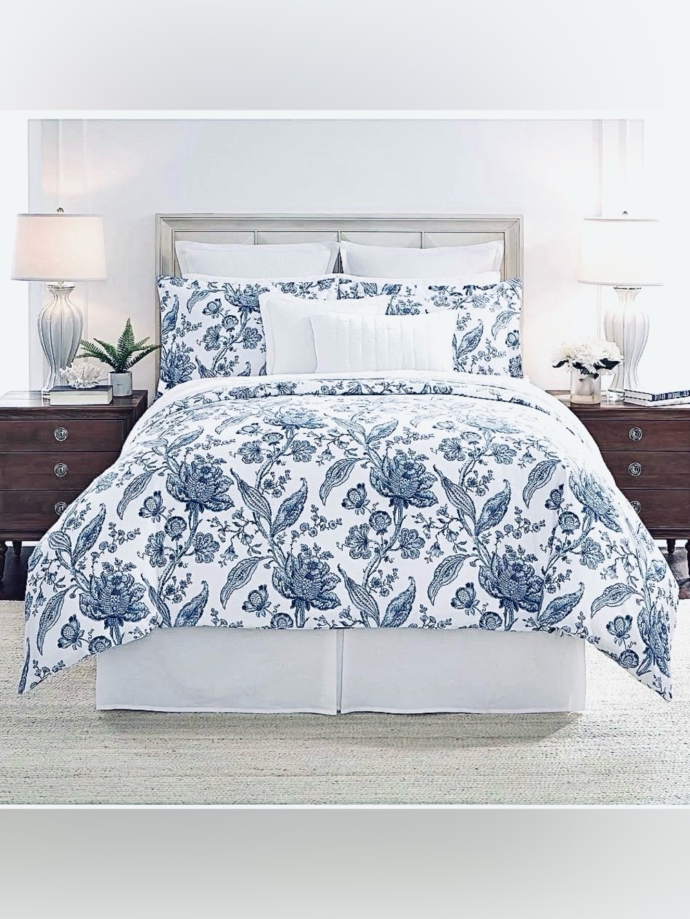 SOUTHERN LIVING Kennsington 3pc Set Duvet Cover 2 Shams Full\Queen MSRP $250 NWT